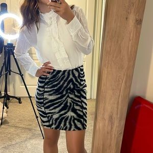Ann Taylor winter wool skirt zebra print very good condition
